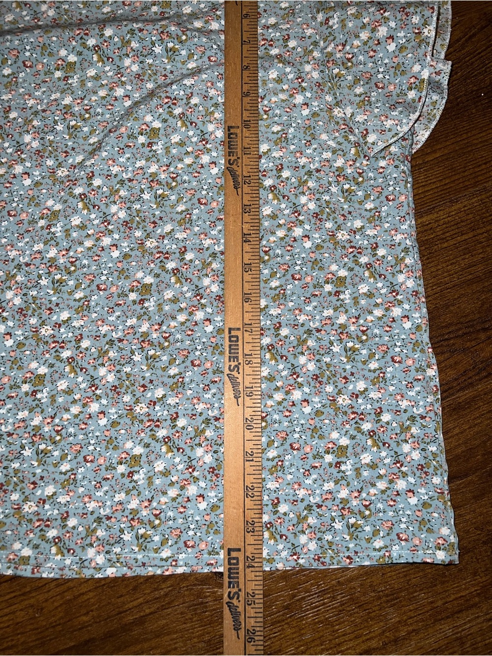Sage Green Floral Ruffle Sleeve Cottage Casual Boho Round Neck Blouse Size M - Picture 8 of 8